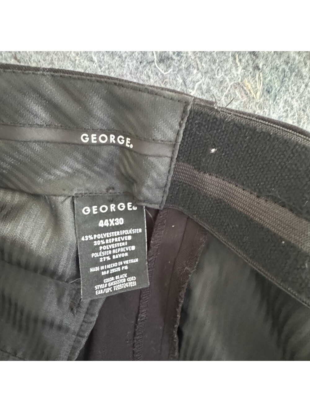 George 44x30 Mens Dress Pants Black Pleated Cuffed Trousers Business Casual - Picture 3 of 8